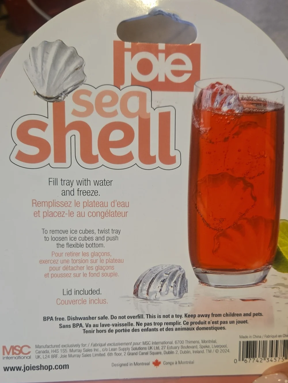 New Joie Sea Shell Ice Cube Tray